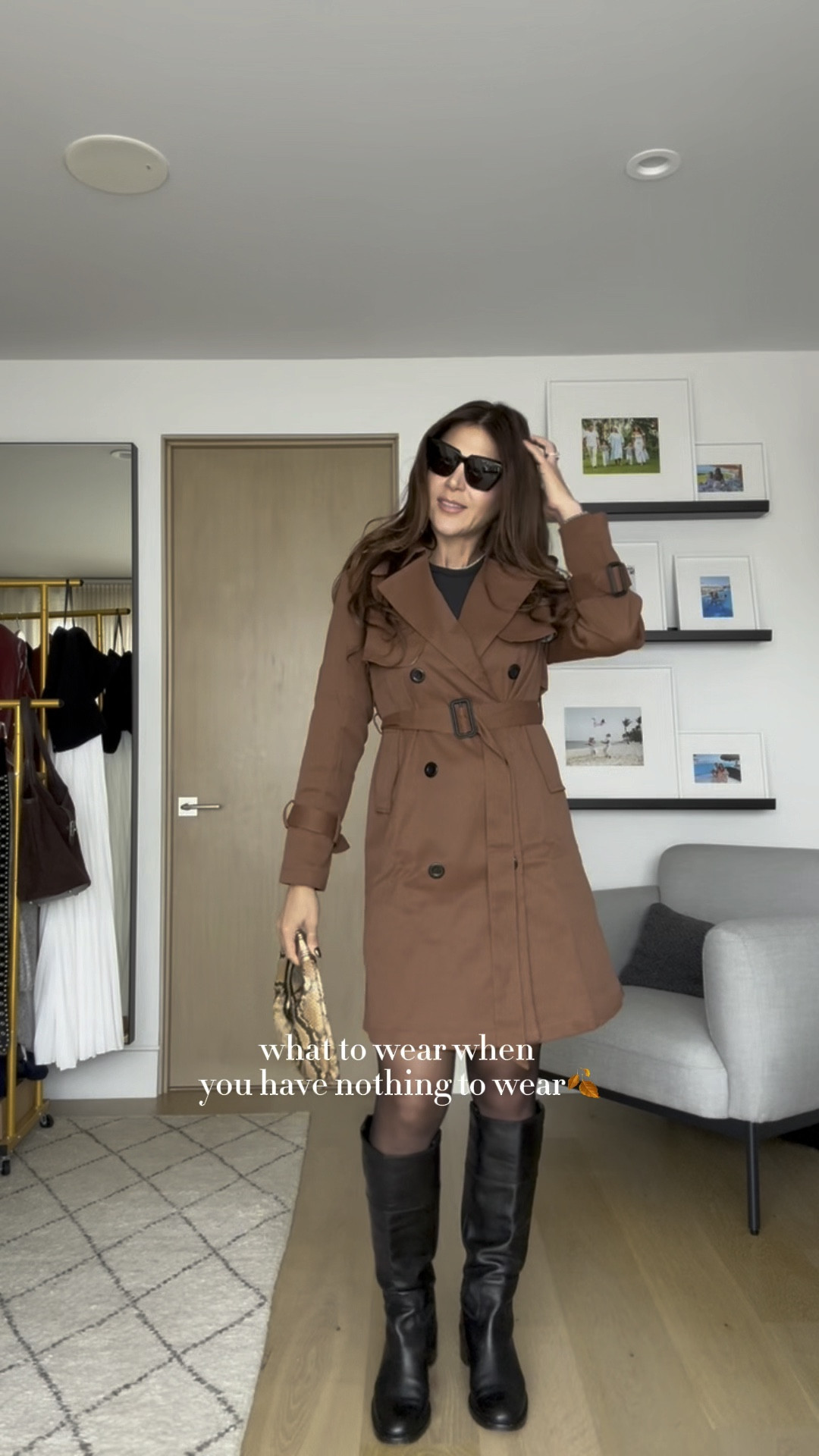 Trench Coat Fit 🧥
My shorts are sold out but the link ones are very similar. Gucci boots are old but I link the new version on them. 

#LTKSeasonal