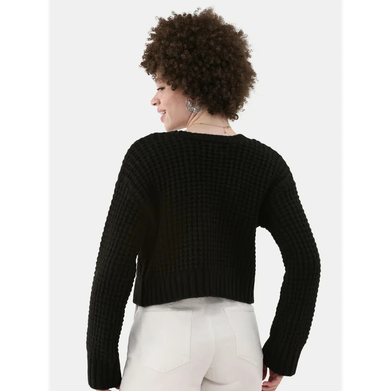 No Boundaries Chunky Knit Cardigan Sweater, Women’s | Walmart (US)