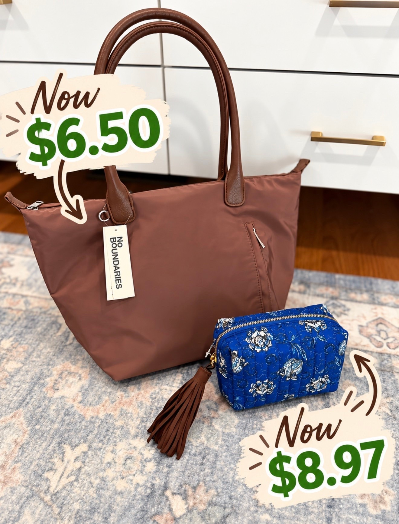 Grab now and fill with goodies for Christmas gifts. Both such a steal. The pouch reminds me of Vera Bradley.