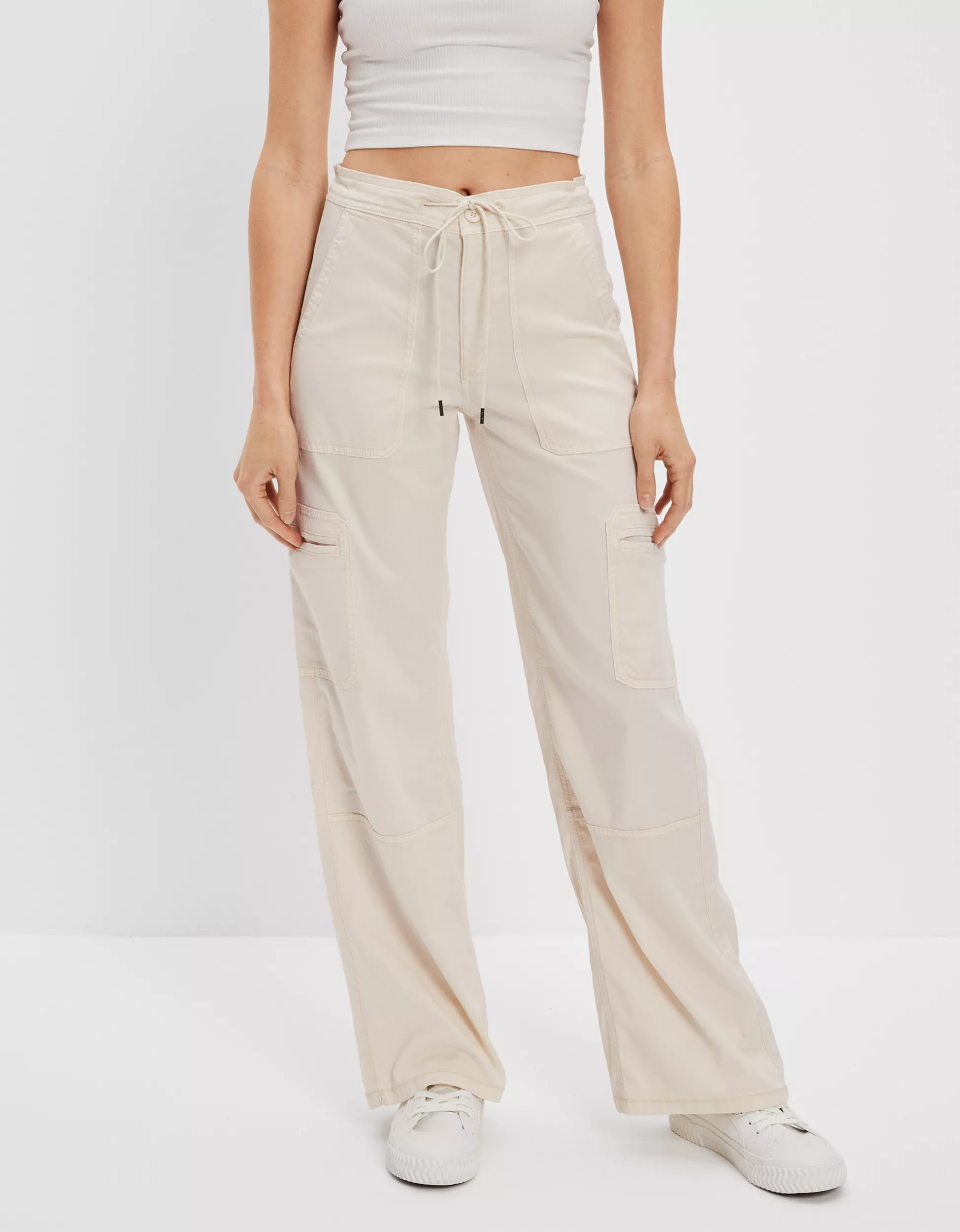 AE Dreamy Drape Stretch Super High-Waisted Baggy Wide-Leg Pant | American Eagle Outfitters (US & CA)