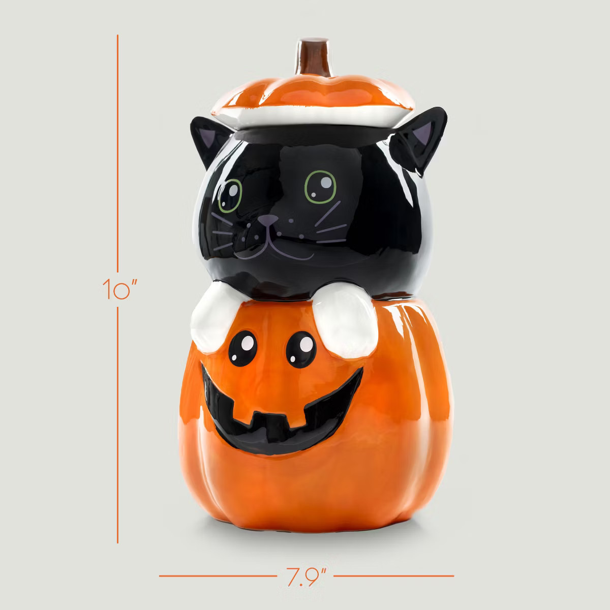 Dolomite Ceramic 11 x 6.3 Halloween Cookie & Candy Jar with Airtight Lid: Fall Decorative Candy D... | Target