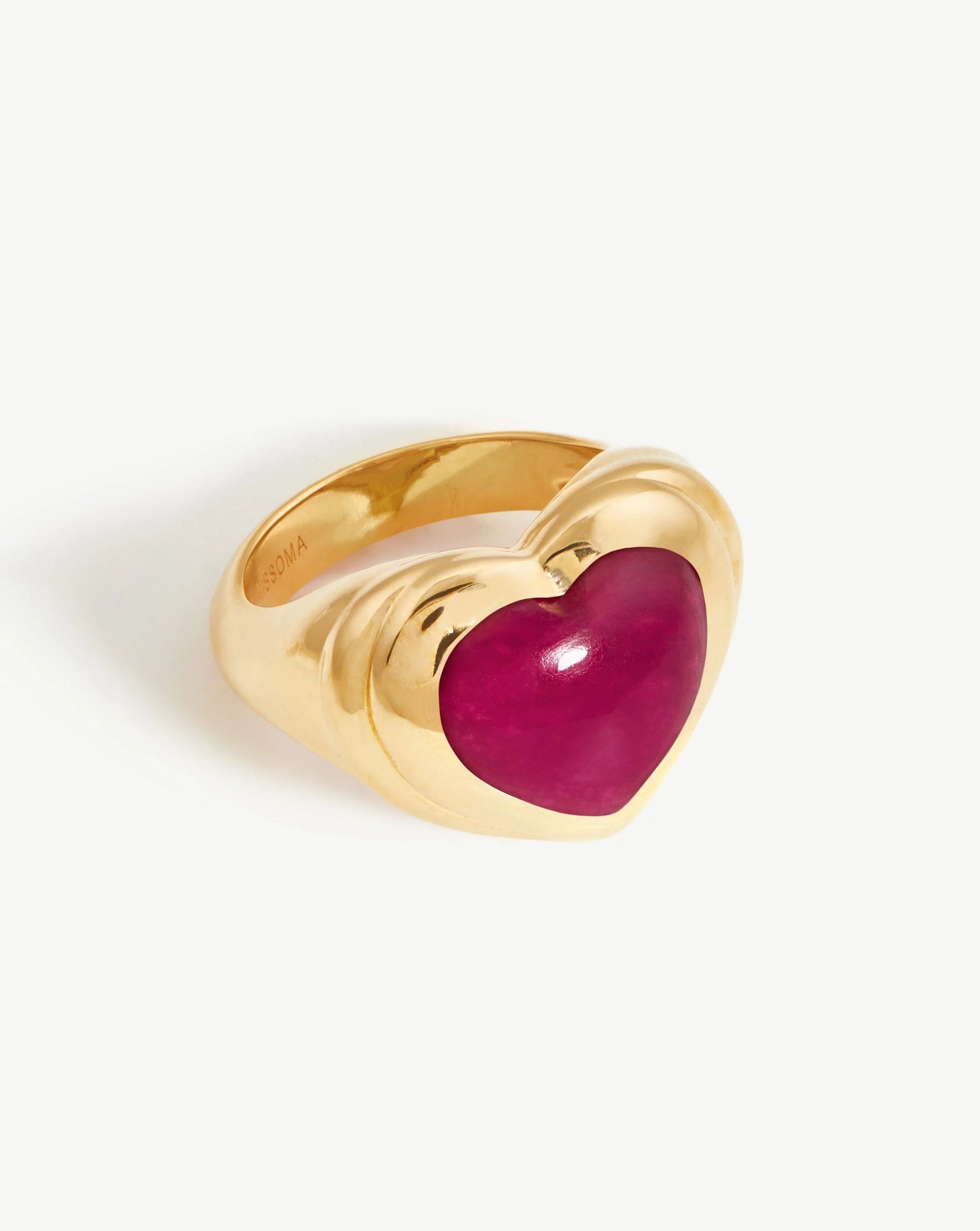 Jelly Heart Gemstone Ring | 18ct Gold Plated/Pink Quartz | Missoma