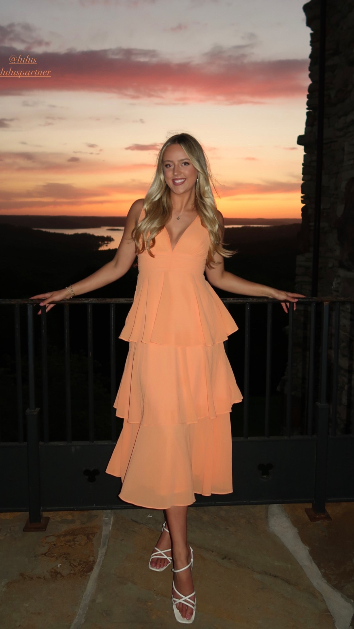 Lulus wedding guest dress sleeveless tiered midi dress ~ size Medium 🧡🌅 

#LTKBeauty #LTKSwim #LTKTravel