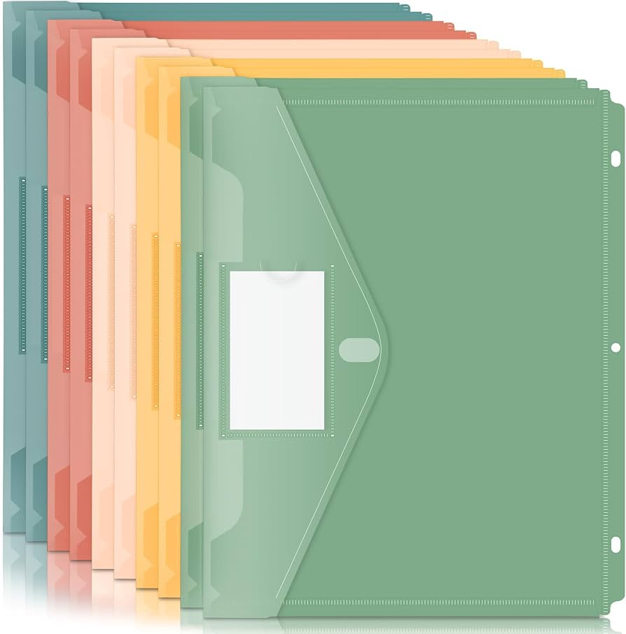 Forvencer Binder Pocket, 10 Pack Super Heavyweight Plastic Binder Folders | Amazon (US)