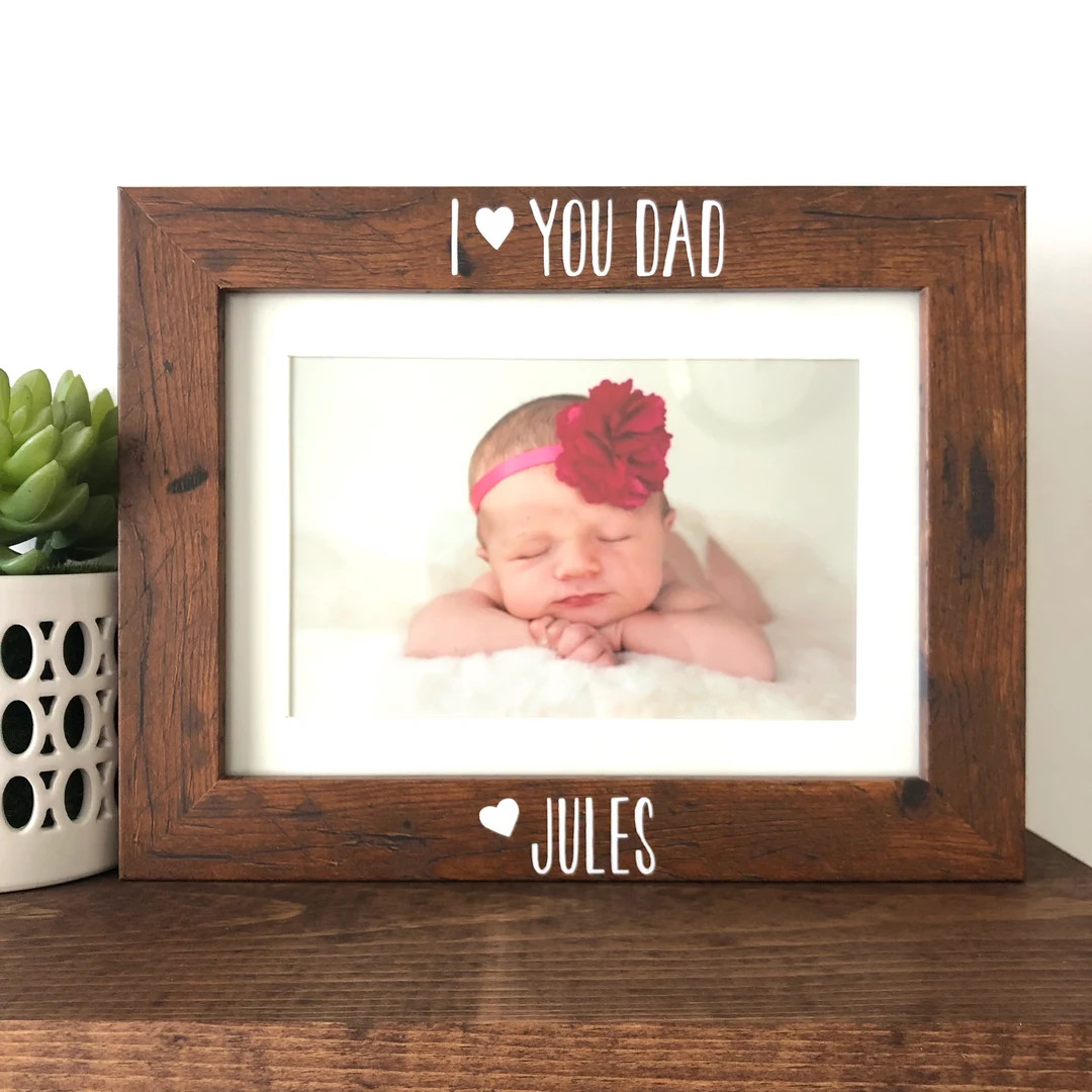 I Love You Dad Picture Frame // Personalized Gift for Dad From Son/ Daughter // Father's Day Gift... | Etsy (US)
