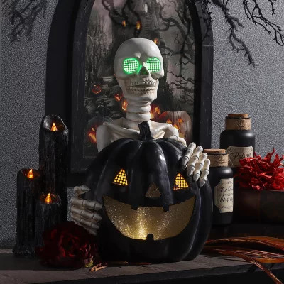 Member's Mark 18.5" Pre-Lit Pumpkin with Skeleton | Sam's Club