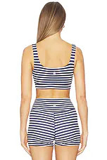 STRUT-THIS The Jolie Sports Bra in Navy Stripe from Revolve.com | Revolve Clothing (Global)