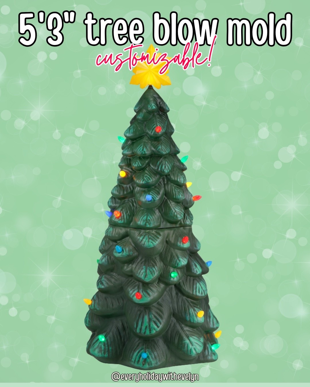 A giant 5’3” Christmas tree blow mold that’s customizable! Just prime and paint the way you do with the nutcrackers and you can customize it however you’d like! These make the perfect addition to your Walmart nutcrackers!  #walmartnutcracker

#LTKSeasonal #LTKHome #LTKFindsUnder100