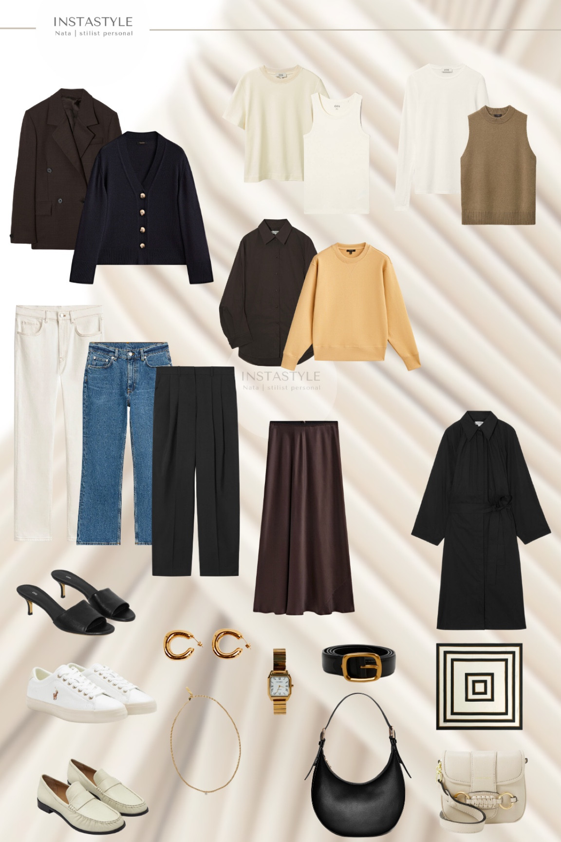 A basic wardrobe represents a set of essential and versatile clothes that can be easily combined to create various suitable outfits for different occasions.

These classic and timeless pieces should fit your personal style and be comfortable, and their selection is based on several criteria:

Personalized: silhouette, lifestyle, preferences
High-quality: durable over time
Versatile: easy to mix and match
Easily combinable colors: neutrals
The most important aspect of creating a complete minimalist wardrobe is to identify the essential basic pieces that suit your personal style, daily activities, body shape, and personality.

Be inspired!
With love,
Nata
#style #stylehigh #styleblogger #styleinspiration #styleinspo #fashionstyle #fashion #capsulewardrobe #basicstyle #capsulewardrobe #otd #stylish #stylist 

#LTKstyletip #LTKSeasonal #LTKtravel