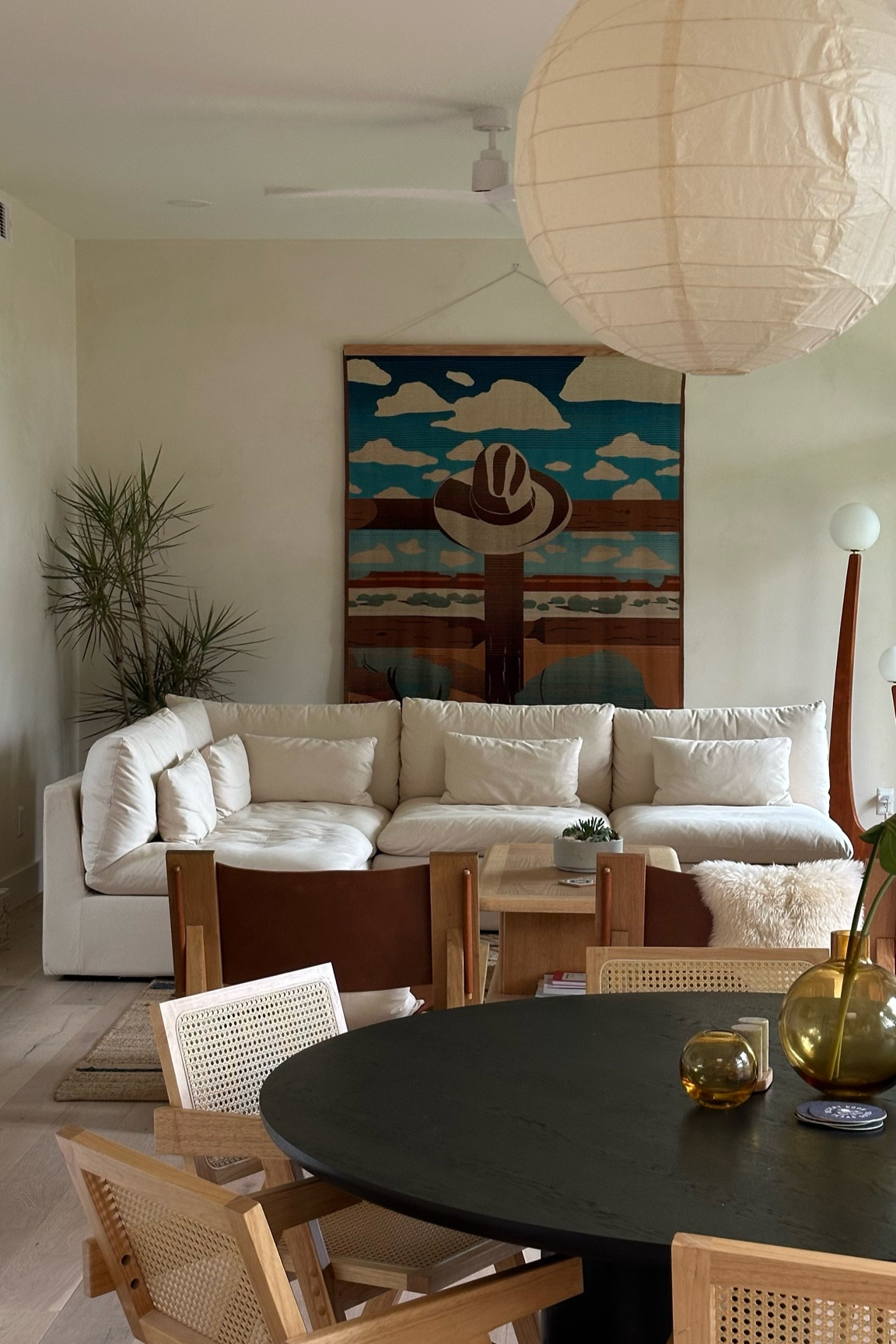 Cozy vibes meets desert modern! Our living room is a blend of of Scandinavian minimalism with a southwestern flair. 

#livingroomdecor #homeinterior #homedesign #scandinavianmodern 