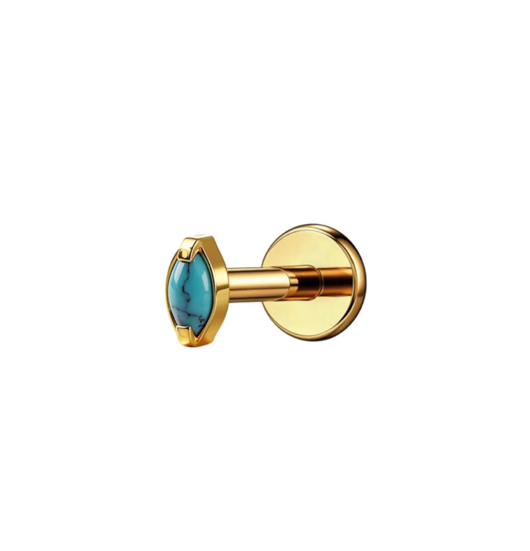 Micro Turquoise Marquis | Pierced by Ash Design