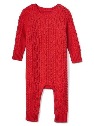 Gap Baby Cable-Knit Sweater One-Piece Modern Red Size 0-3 M | Gap US