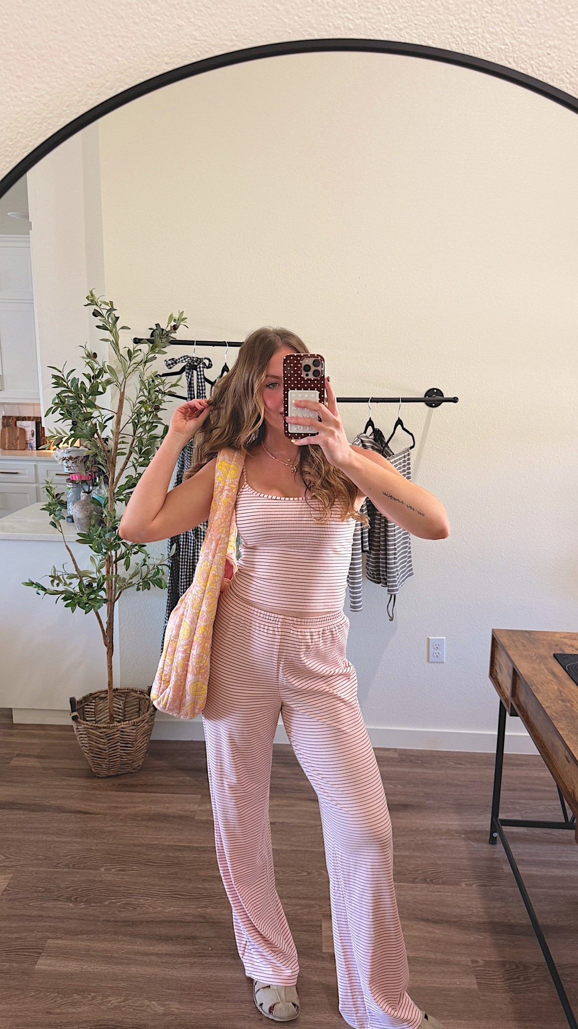 The cutest stripe matching set! I’m wearing a 6 tall - I’m 5’10