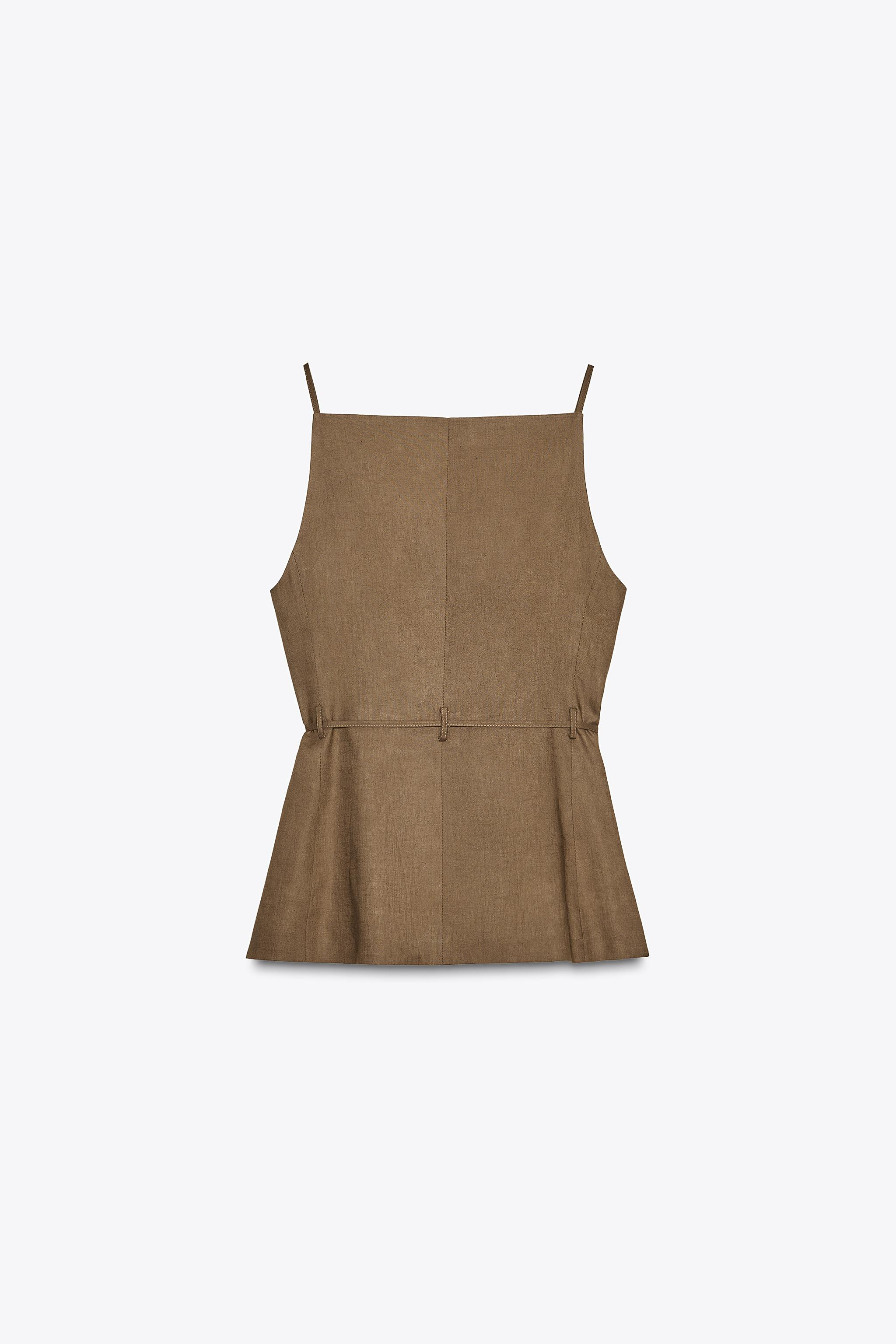 BEADED BELT WAISTCOAT IN LINEN BLEND | Zara UK