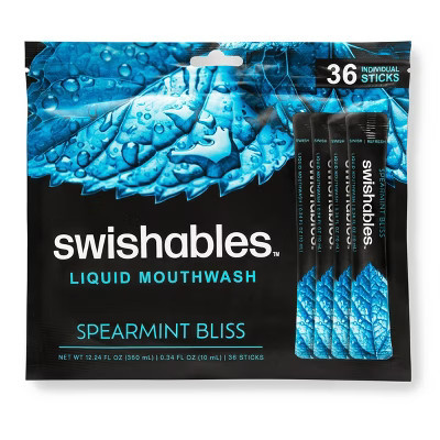 Swishables Liquid Mouthwash Sticks - Spearmint - 0.34 fl oz/36ct | Target