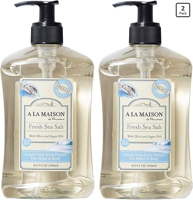 A LA MAISON Fresh Sea Salt French Liquid Hand Soap - Natural Hand Wash Made with Essential Oils -... | Amazon (US)