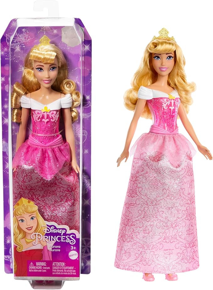 Mattel Disney Princess Dolls, Aurora Sleeping Beauty Posable Fashion Doll with Sparkling Clothing... | Amazon (US)