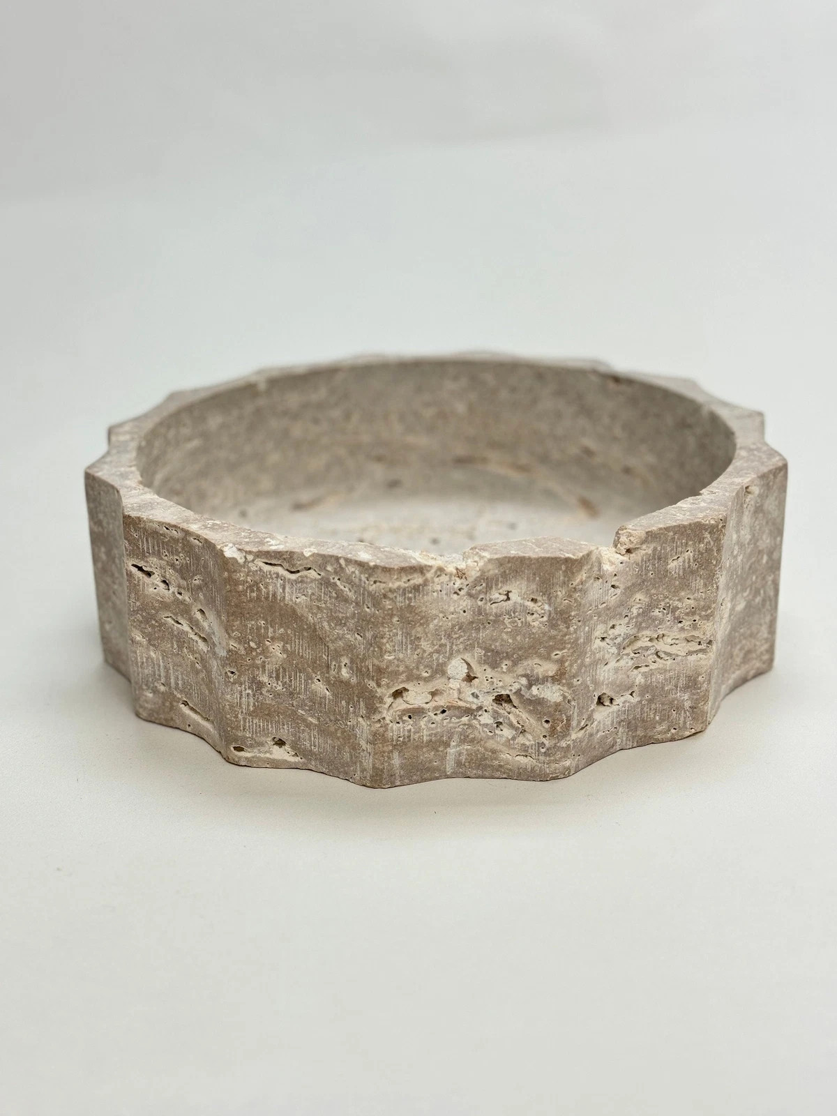 Decorative 9.5" Travertine Fluted Fruit Tray Natural Stone | eBay US