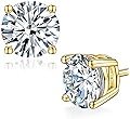 Moissanite Stud Earrings Lab Created Diamond 18K White Gold Plated 925 Sterling Silver Earring Je... | Amazon (US)