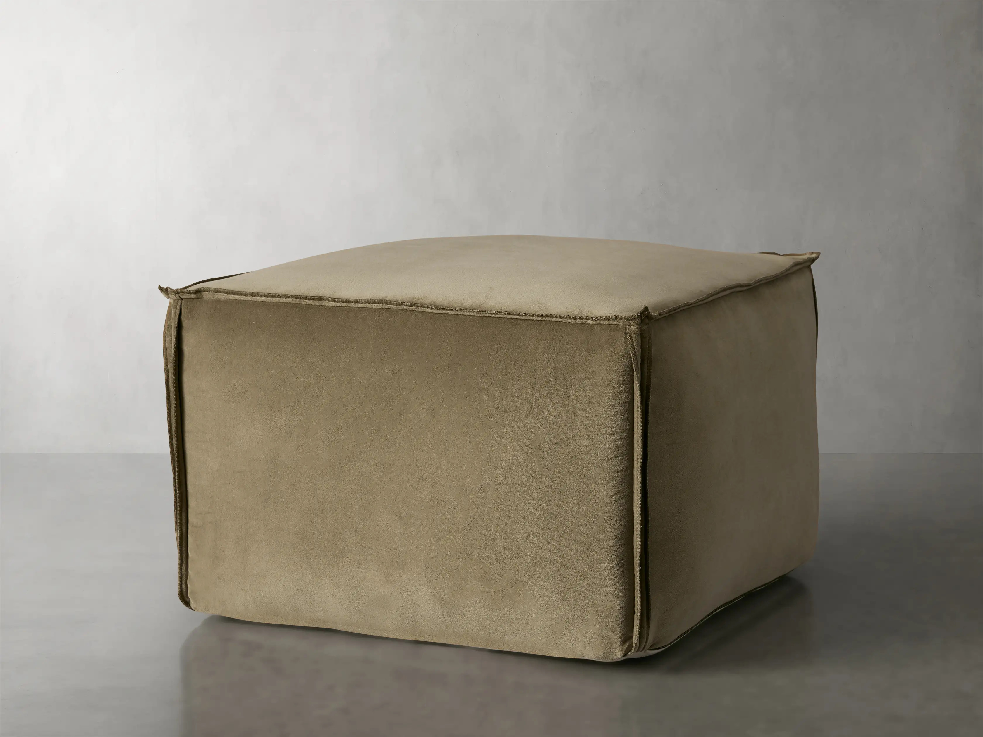 Washed Velvet Pouf | Arhaus