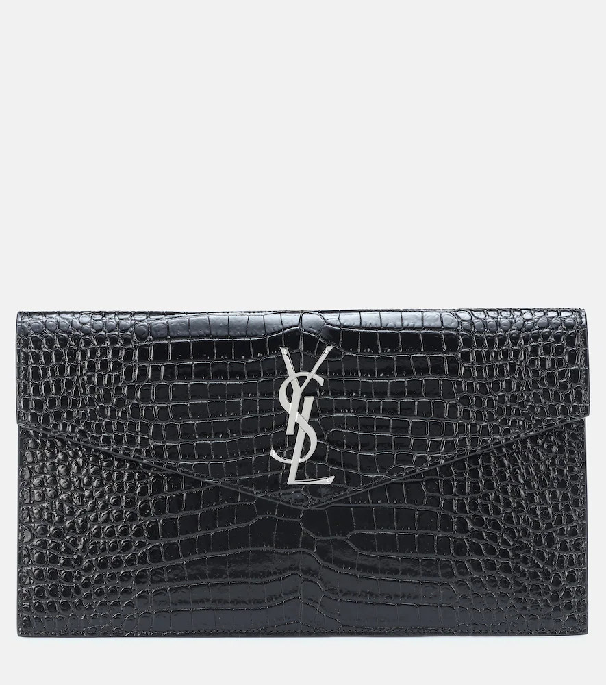 Saint Laurent Uptown embossed leather clutch | Mytheresa (US/CA)