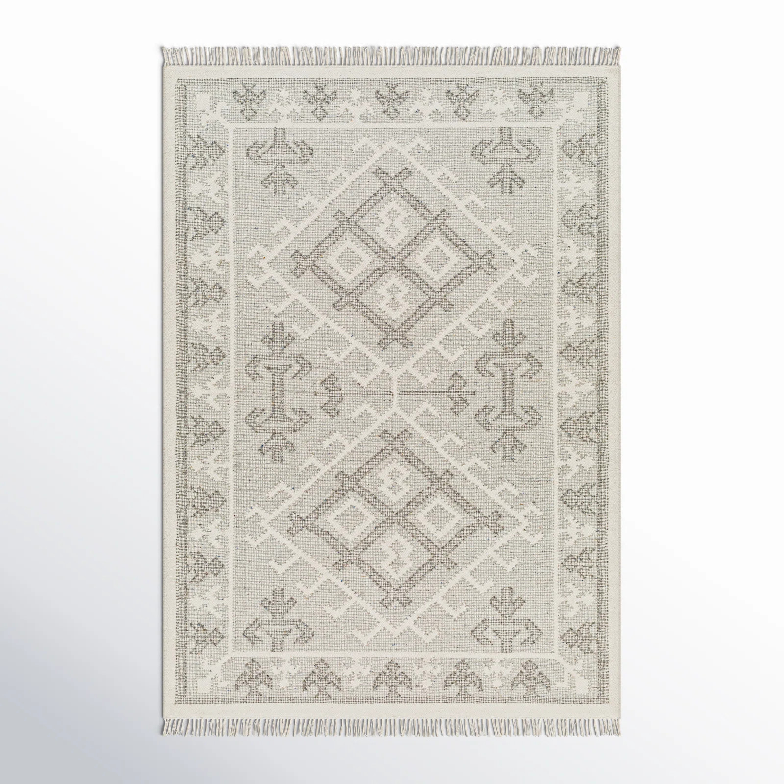 Birch Lane™ Saber Southwestern Flatweave Wool Area Rug in Gray/White & Reviews | Wayfair | Wayfair North America