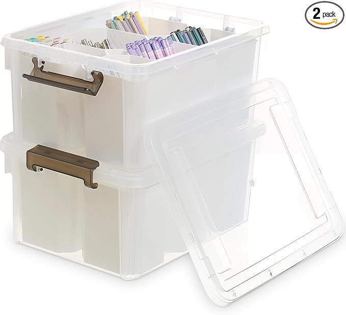 Citylife 17 QT Plastic Storage Bins Clear Storage Box with Lids Multipurpose Stackable Storage Co... | Amazon (US)