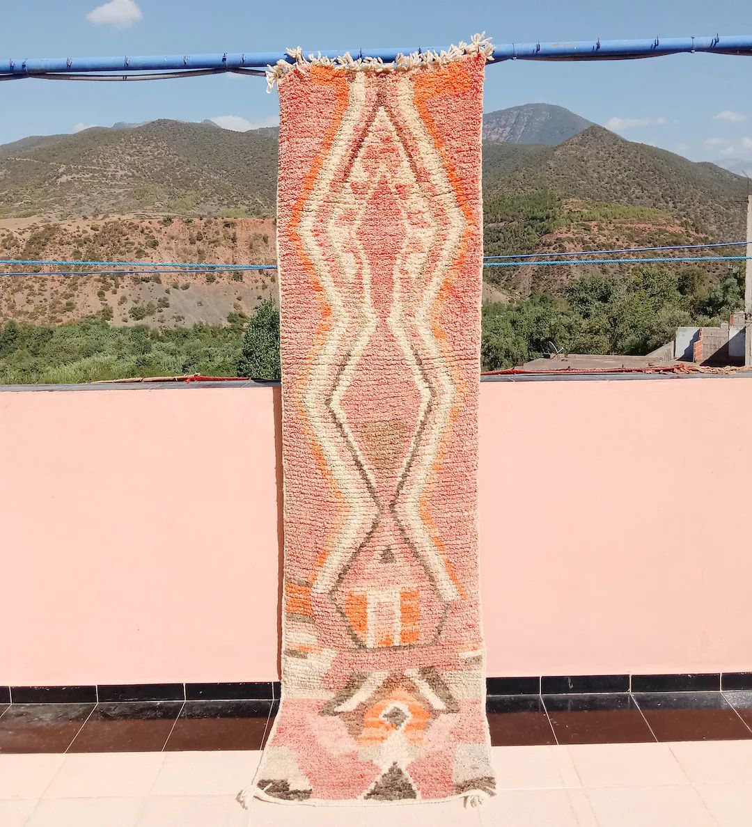 Vintage Orange Moroccan Runner Rug Authentic Berber Rug ABB21277 - Etsy | Etsy (US)