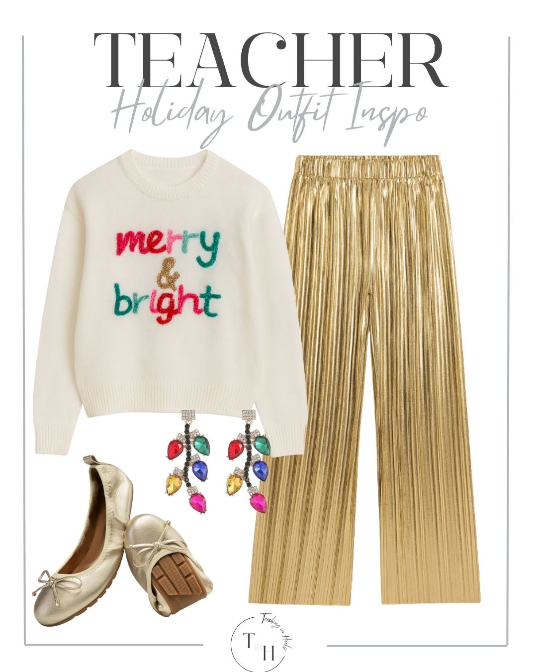 teacher  classroom style   teacher outfit  teacher style  teacher work style workwear  business casual  business office outfit  teacher ootd  teacherfit  ootd trendteacher  teacher outfits  teacher ootd  teacher outfit ideas  
Merry and bright  Christmas ootd  gold pants  gold flats 

#LTKGiftGuide #LTKHoliday #LTKSeasonal