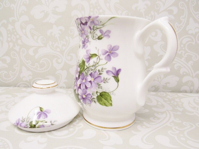 Vintage China Teapot, Purple Flowers - Beautiful - 6" tall Decorative Piece - Heirloom Fine Bone ... | Etsy (US)