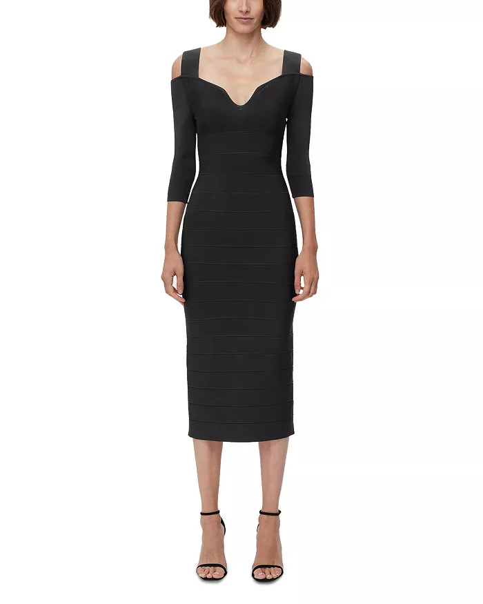 Notched Cold Shoulder Midi Dress | Bloomingdale's (US)