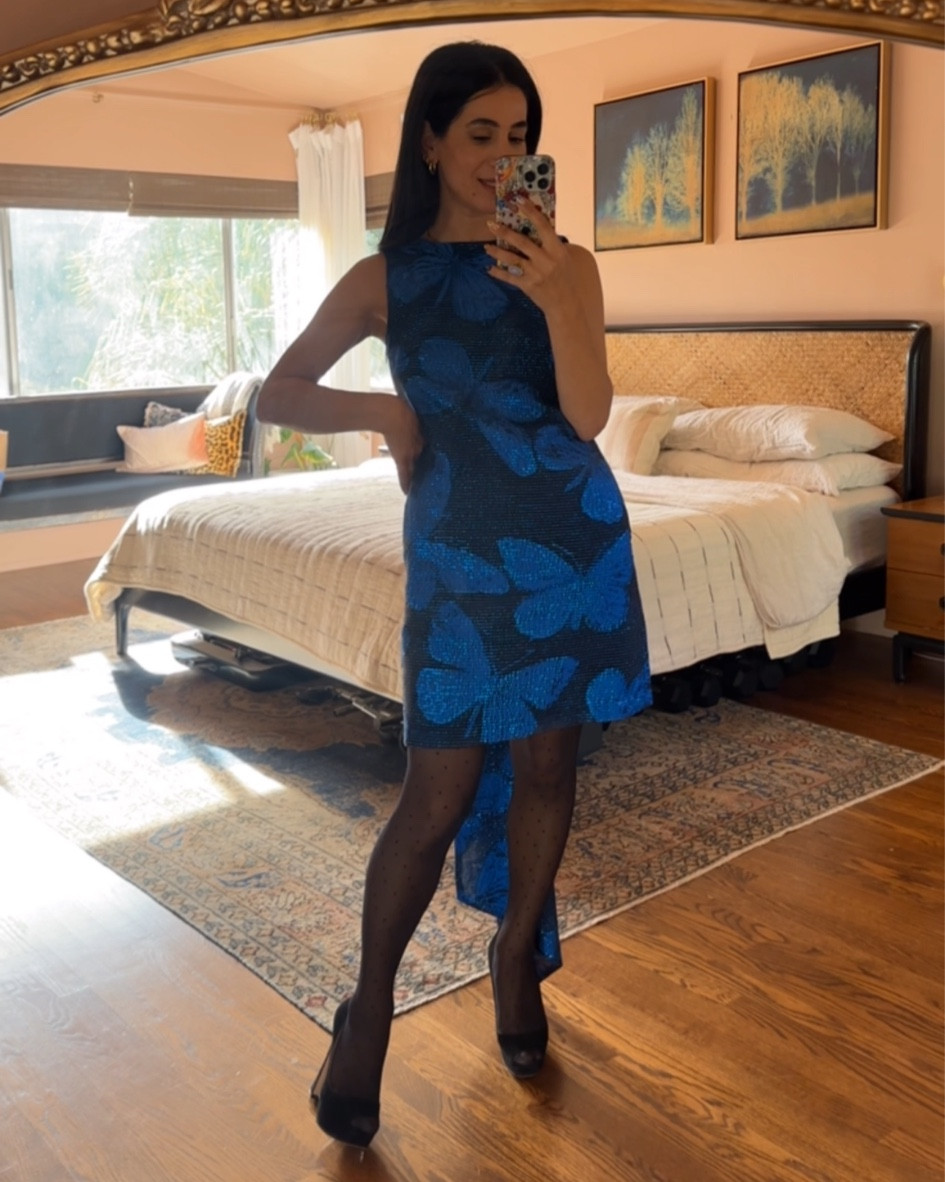 Butterfly print dress perfect for cocktail parties! 

#LTKOver40