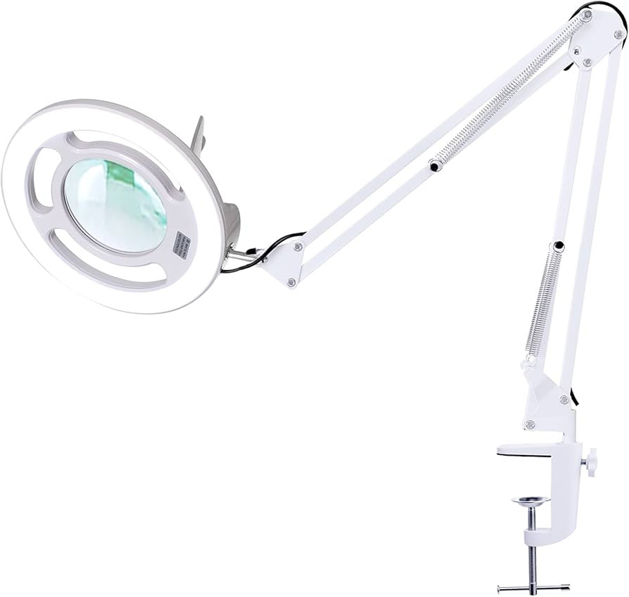 10X Magnifying Glass with Light, KIRKAS 2,200 Lumens LED Magnifying Lamp with Clamp, Stepless Dim... | Amazon (US)