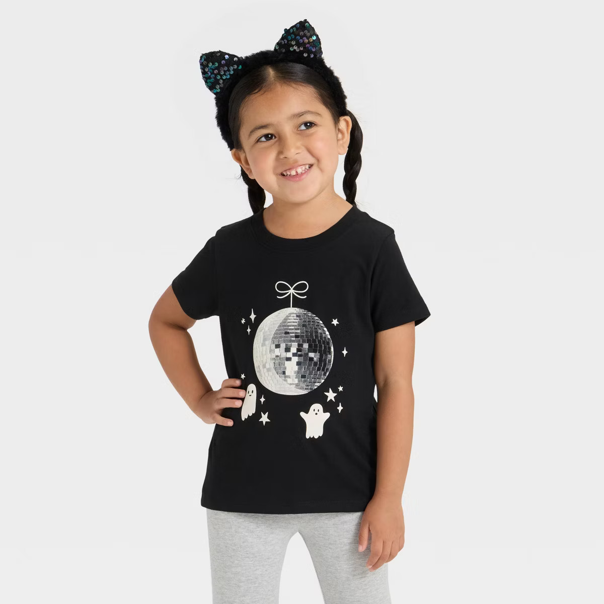Toddler Girls' Short Sleeve Halloween Graphic T-Shirt - Cat & Jack™ Black | Target
