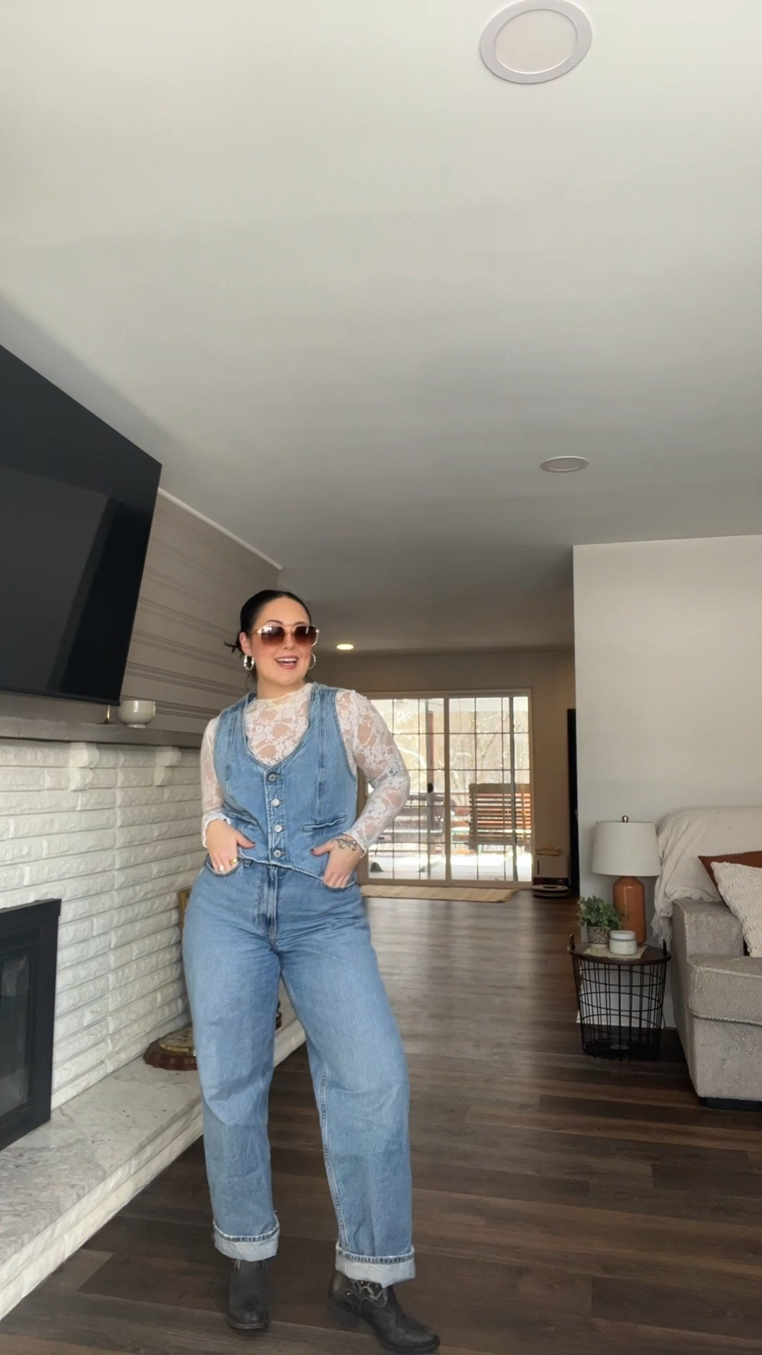 Denim on denim 👖🤍
My mesh top is actually from TikTok shop! if you want the exact one go on my page!! 

#LTKStyleTip