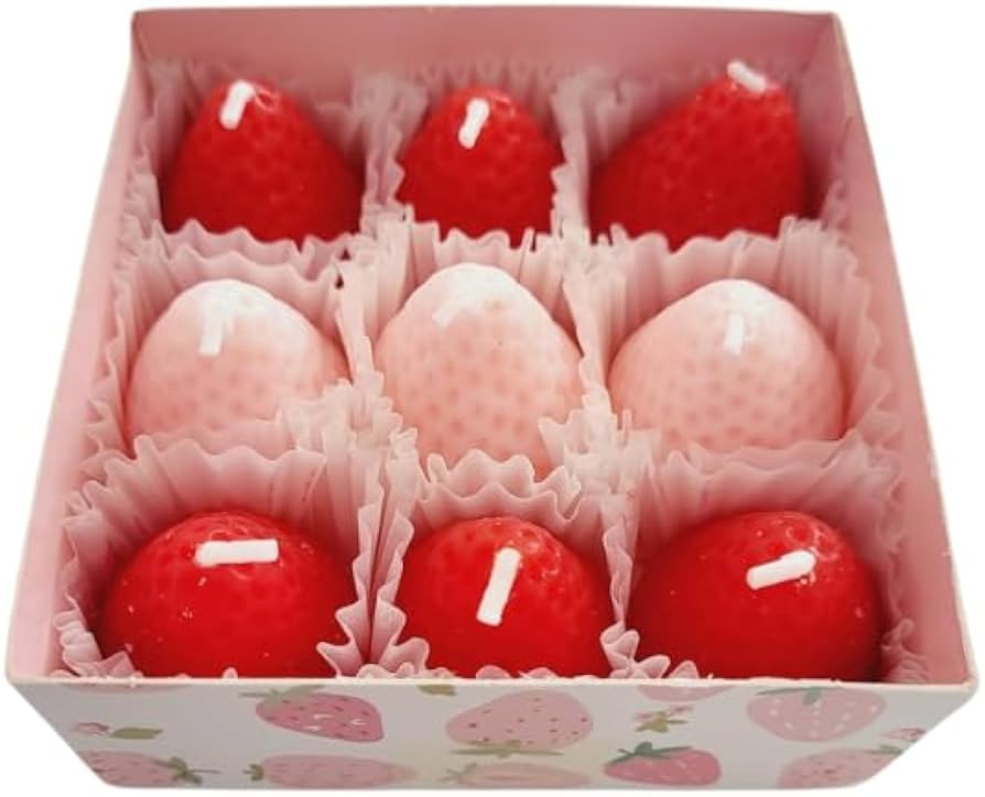 Generic Strawberry Scented Candles Set, Pack of 9 Scented Candles, Tea Light Candles, Strawberry ... | Amazon (UK)