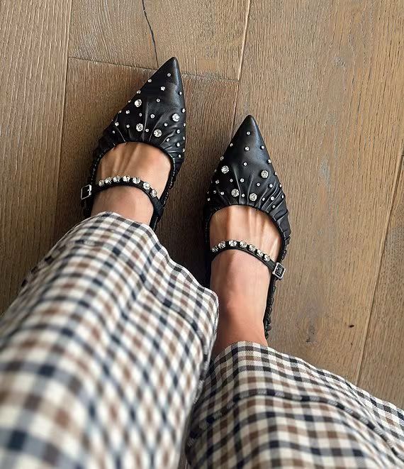 Antonio Melani x Jennifer Sumko Lyssa Lou Leather Studded Mary Jane Flats | Dillard's | Dillard's