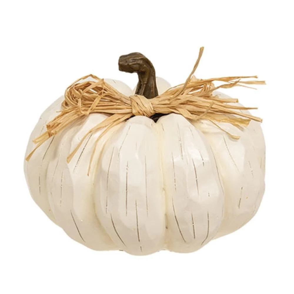 Cream Carved Look Resin Pumpkin - 6 | Shop Simon