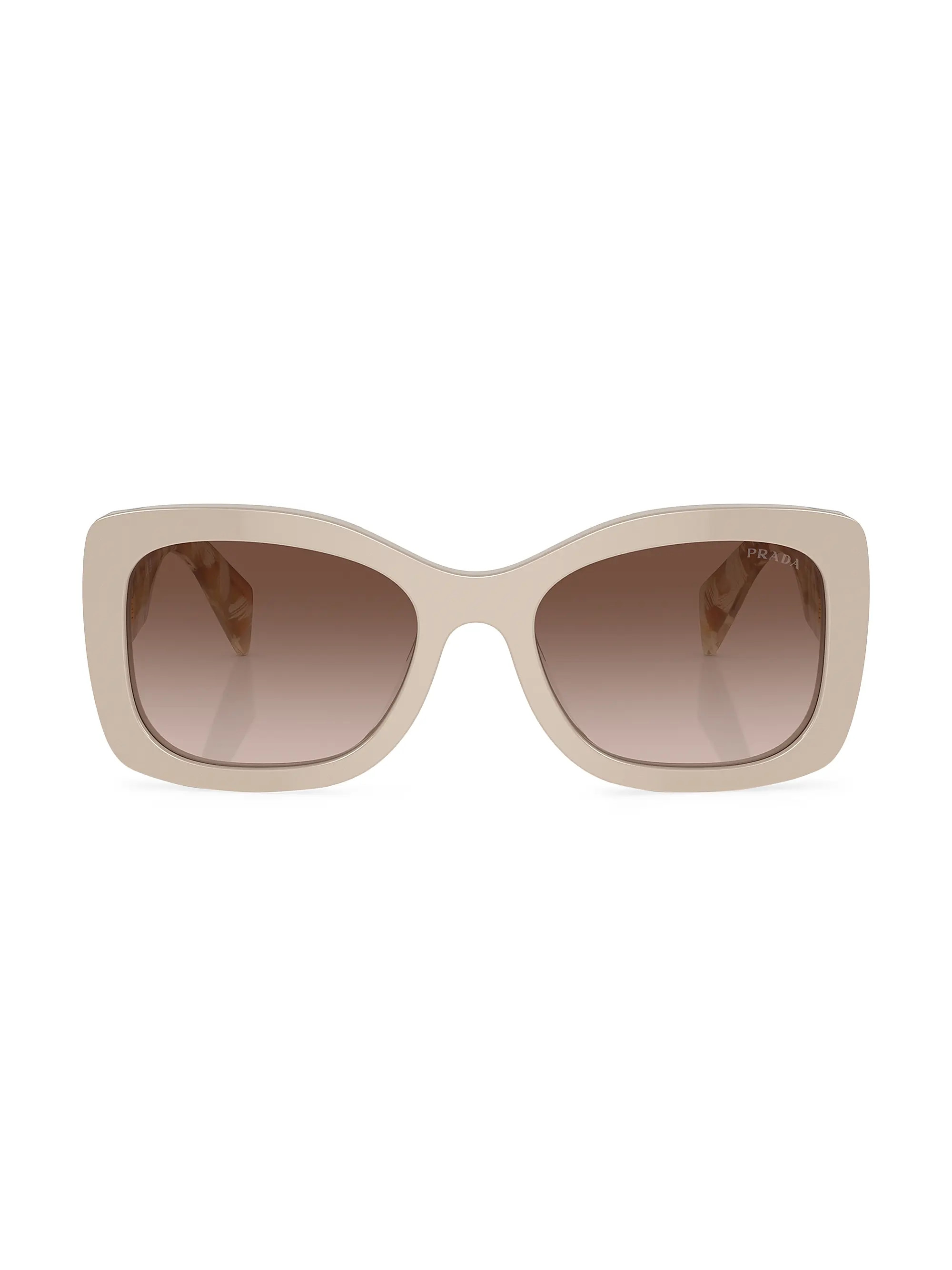 Shop Prada PR A08S 56MM Rectangular Sunglasses | Saks Fifth Avenue | Saks Fifth Avenue