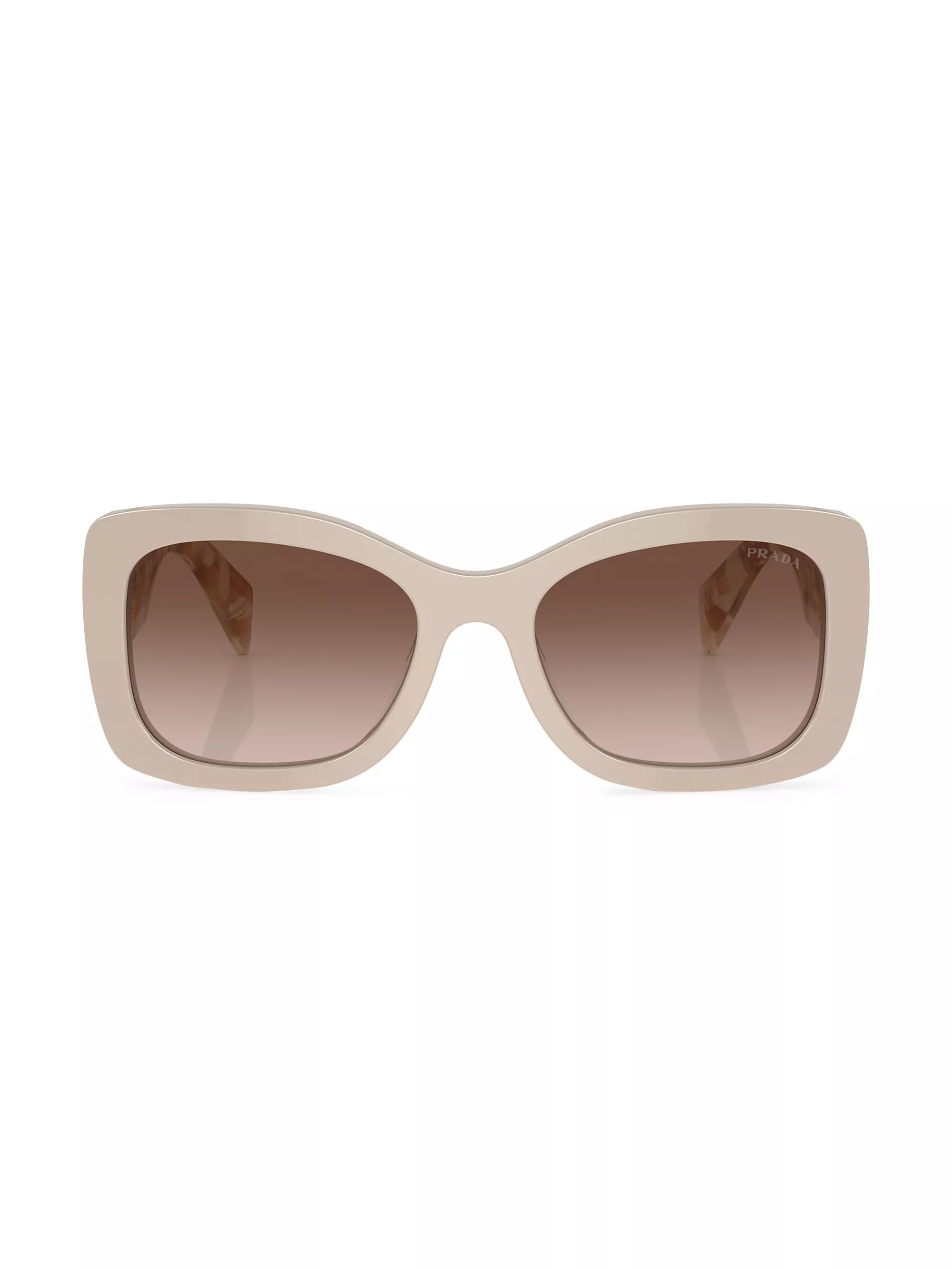 Shop Prada PR A08S 56MM Rectangular Sunglasses | Saks Fifth Avenue | Saks Fifth Avenue