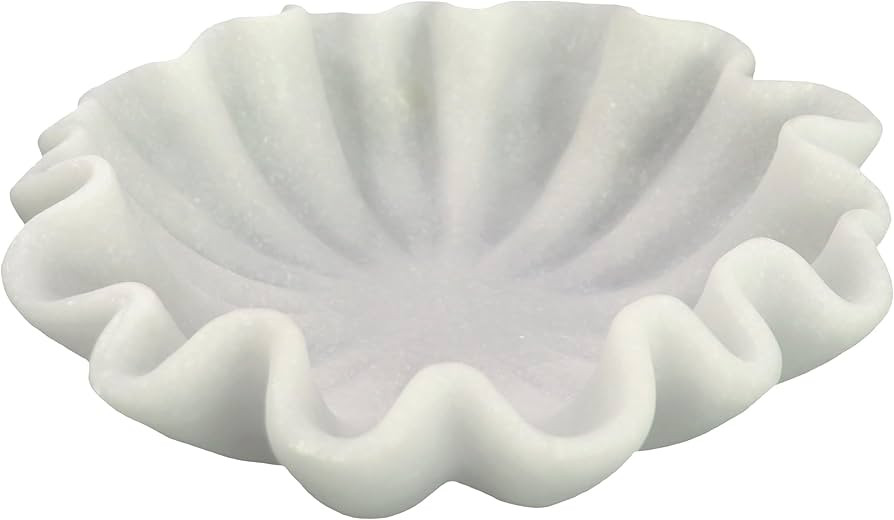 10" Large Handmade Decorative Bowl decor , Handicraft Scalloped Bowls for Modern Home Decor,Ruffl... | Amazon (US)