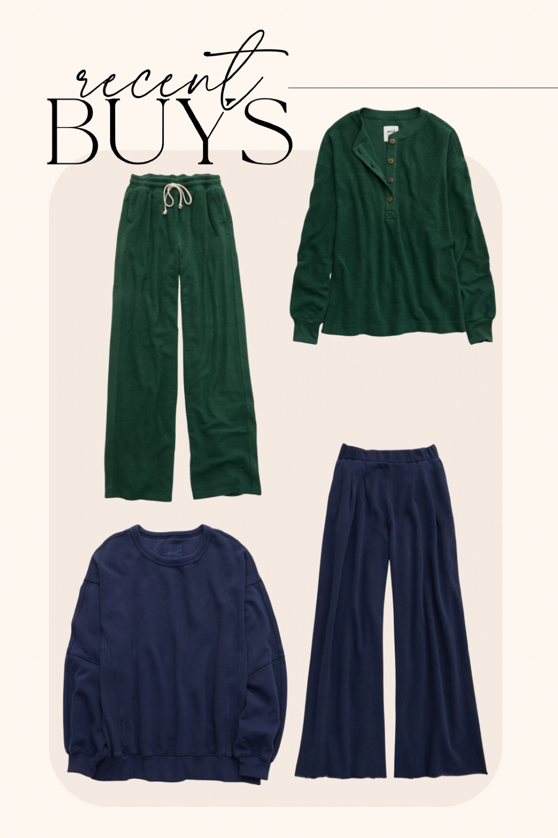 Aerie comfy sets I’ll be living in all winter 🤍 I got a small in tops and medium in bottoms 

#LTKCyberWeek