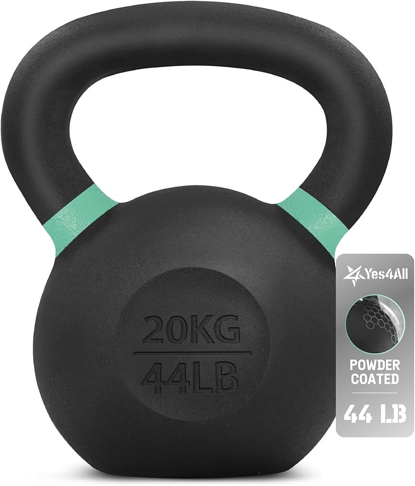 Yes4All Powder Coated Cast Iron Kettlebell Strength Training Kettlebells Weight Set for Full Body... | Amazon (US)