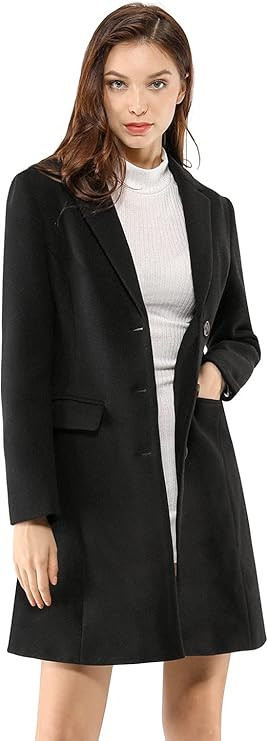 Allegra K Women's Saint Patrick's Day Notched Lapel Single Breasted Outwear Winter Coat | Amazon (US)