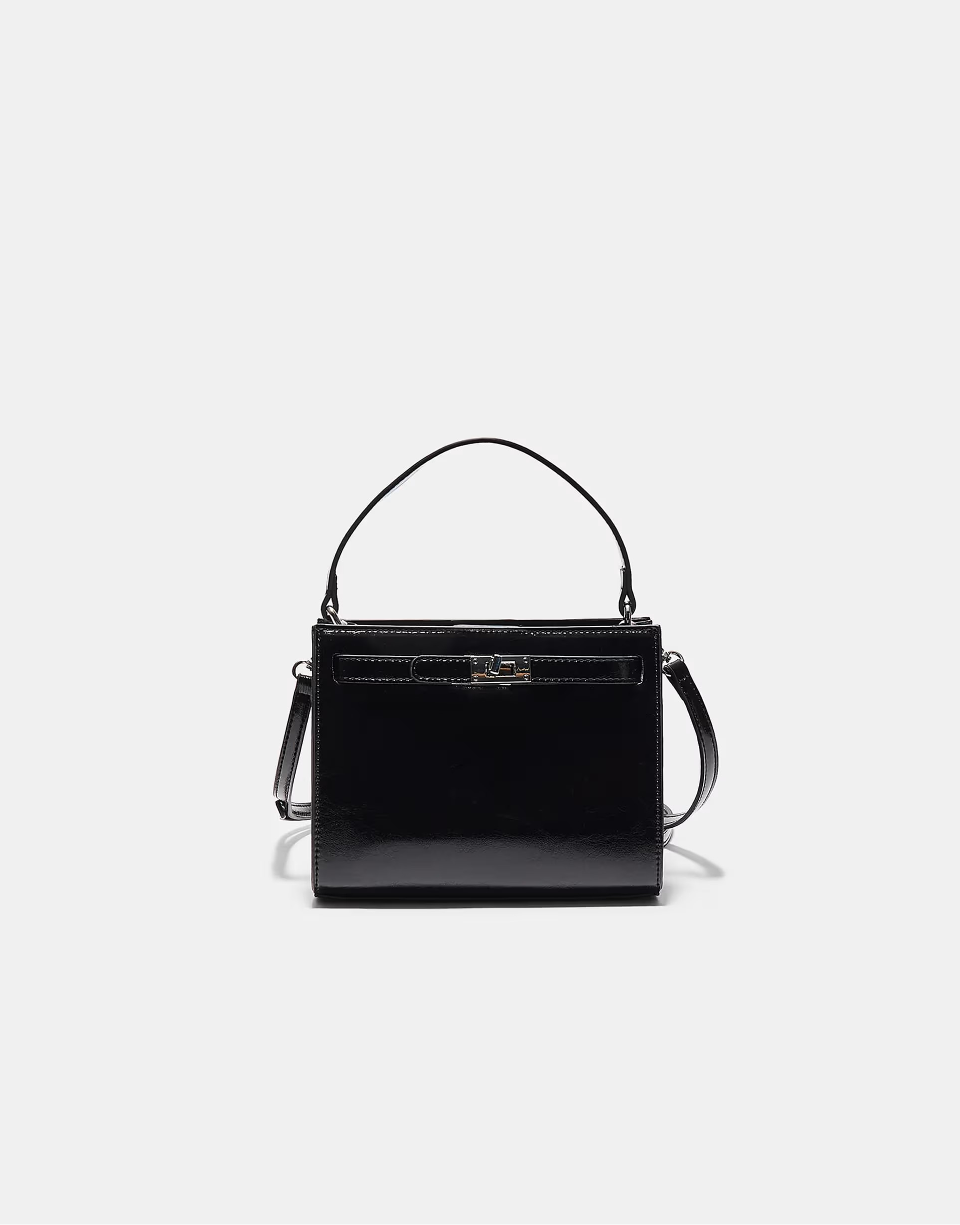 Stradivarius Faux leather crossbody bag in black | ASOS (Global)