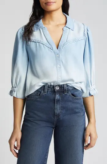 Blouson Sleeve Western Button-Up Shirt | Nordstrom