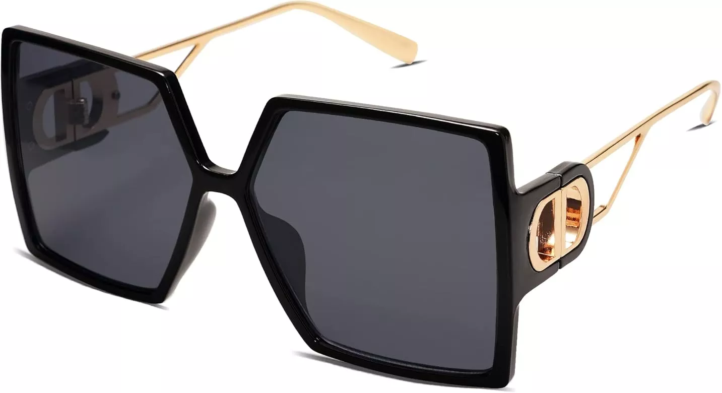 Allarallvr Oversized Square Sunglasses For Women Men Vintage