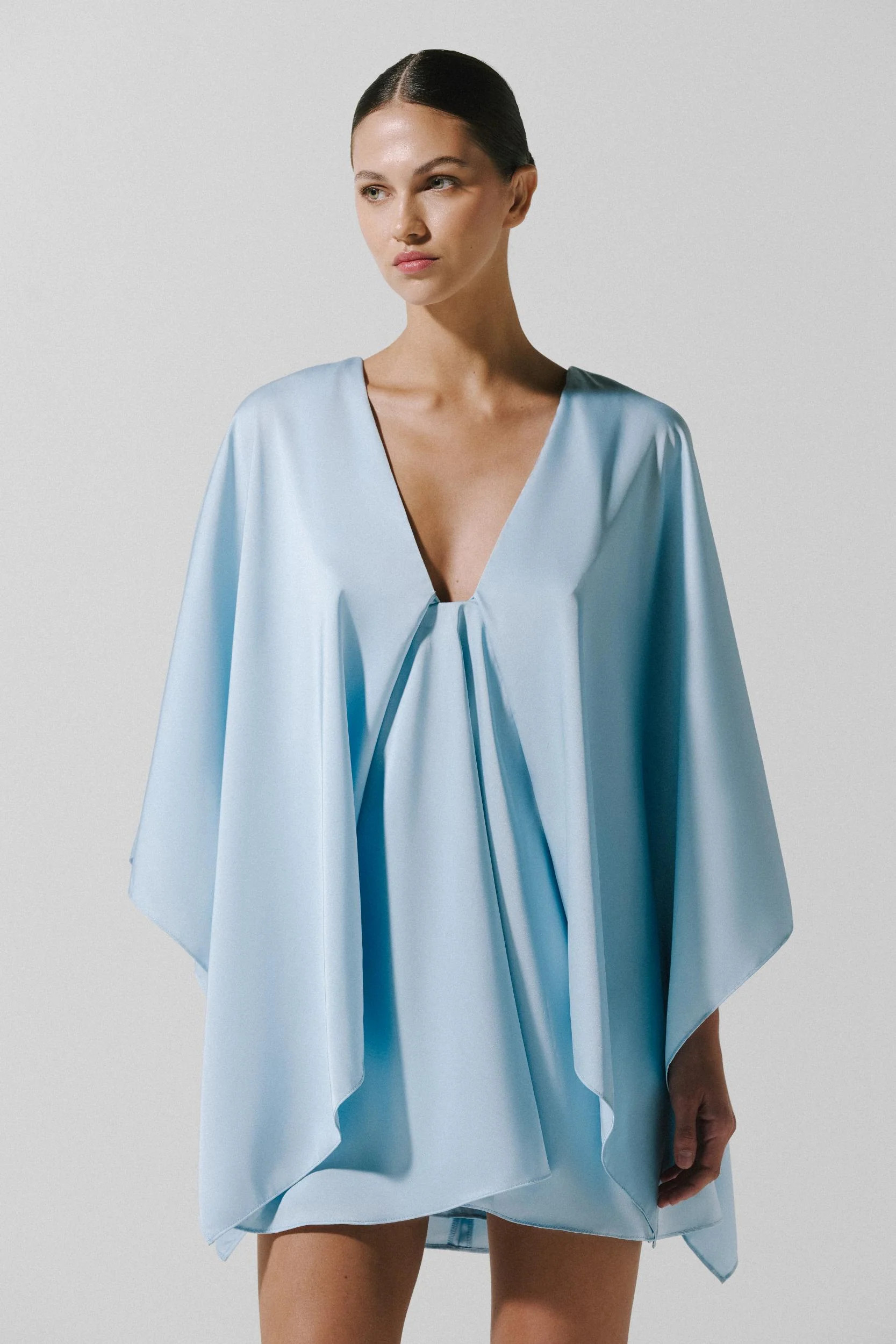 Pietro Mini Dress Blue in Satin - Spring Summer 26 | BAOBAB INT