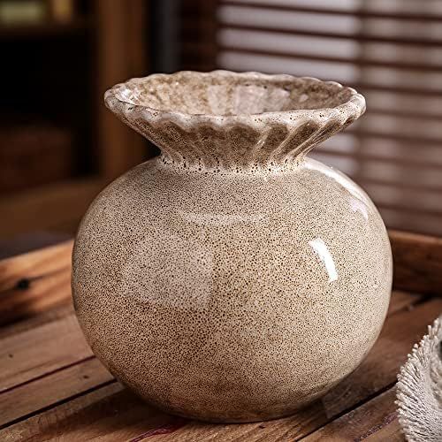 Kendiis Ceramic Vase, Modern Brown Vase for Decor, Decorative Vases for Mantel, Table, Living Roo... | Amazon (US)
