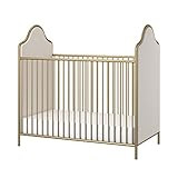 Little Seeds Piper Upholstered Metal Crib, Gold | Amazon (US)